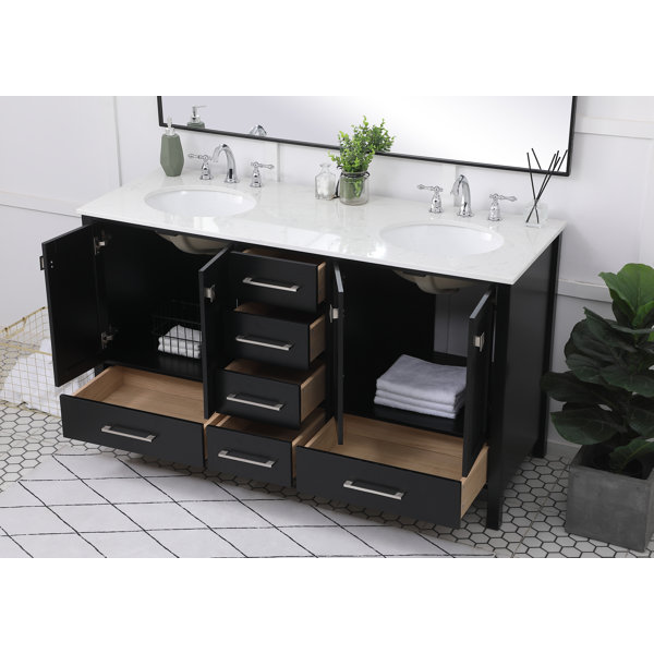 Andover Mills™ Broadview 60'' Double Bathroom Vanity with Engineered